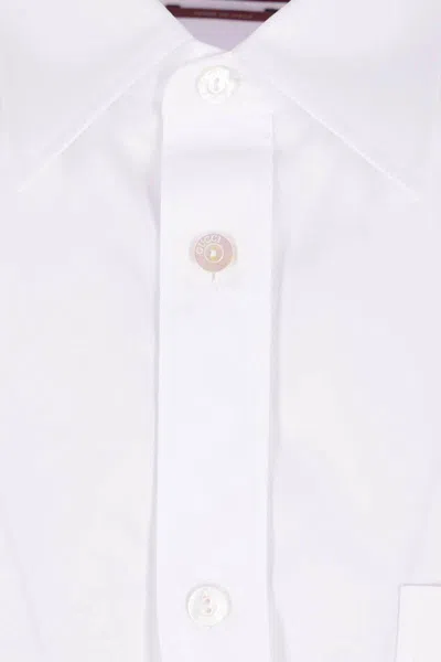 Gucci Anchor-embroidered Cotton Shirt