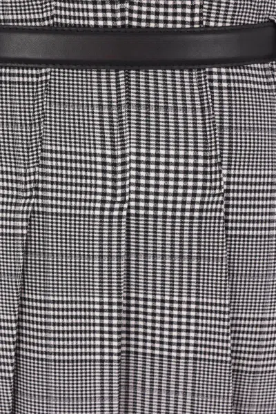 Self-portrait Prince Of Wales Check Pleated Midi Skirt In Gray