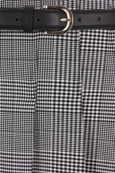 Self-portrait Prince Of Wales Check Pleated Midi Skirt In Gray