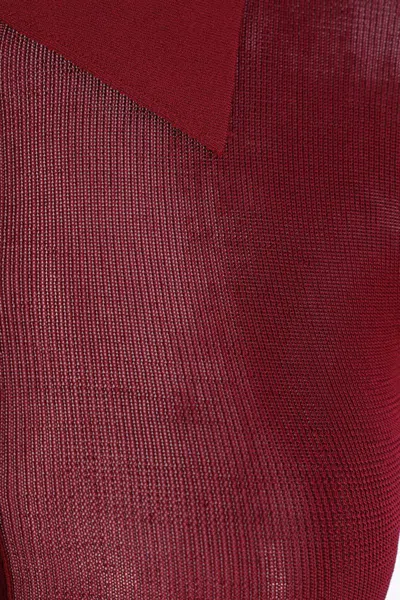 Self-portrait Self Portrait Women Burgundy Viscose Knit Long-sleeved Bodysuit In Burgundy