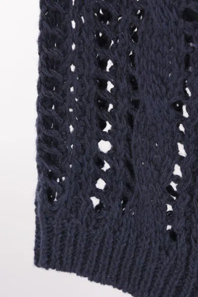 Brunello Cucinelli Open-knit Sweater In Gray
