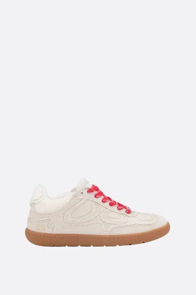 Ganni 08 Canvas Raw Edge Sneakers Parchment In Neutral