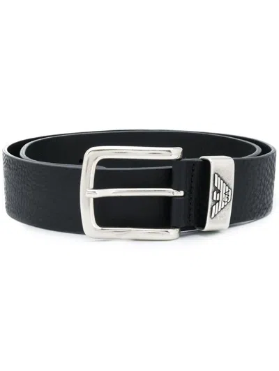 Emporio Armani Exclusive Leather Belt In Black