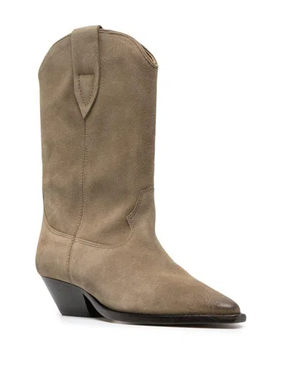Isabel Marant Duerto Leather Boots In Green