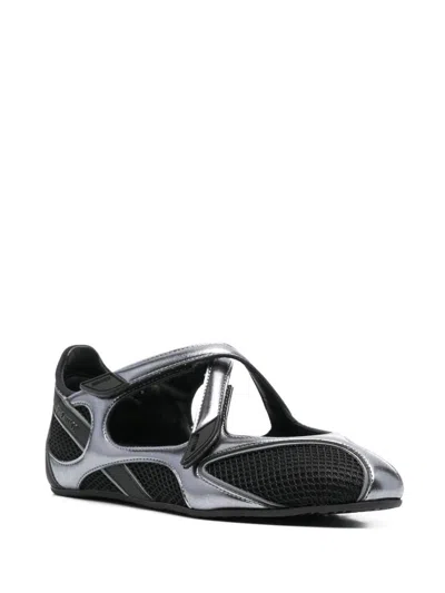 Attico Floor 01 Mesh And Leather Ballerinas Flat