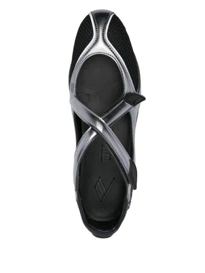 Attico Floor 01 Mesh And Leather Ballerinas Flat