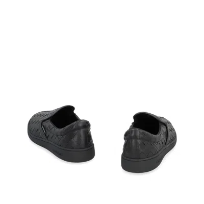Bottega Veneta Black Calf Leather Sawyer Slip On Sneaker In Black