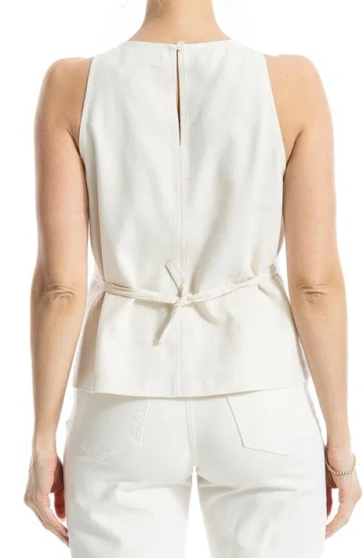 Max Studio Tie Back Tank In White