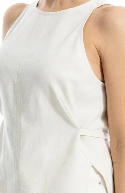 Max Studio Tie Back Tank In White