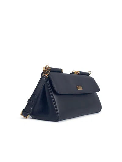 Dolce & Gabbana 'my Sicily' Plongé Calf Leather Handbag In Black