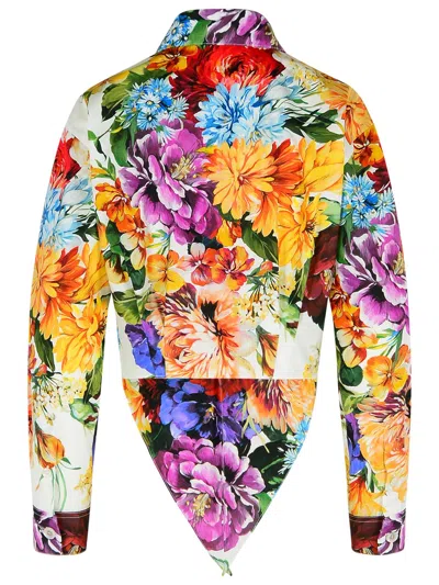 Dolce & Gabbana Floral Cotton Crop Shirt Dolce E Gabbana In Multi