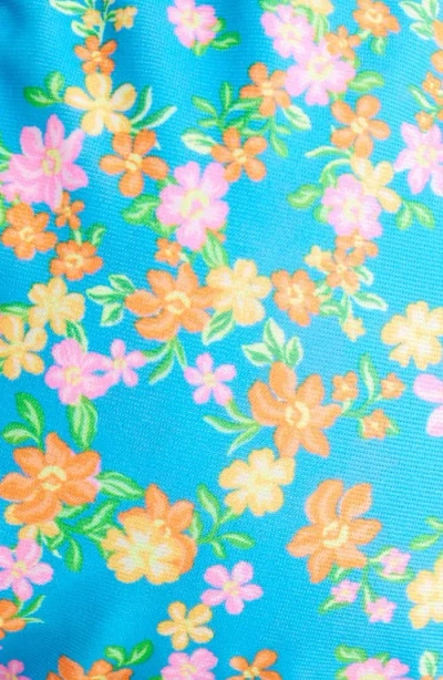 Kulani Kinis Lettuce Trim Bikini Top In Blue