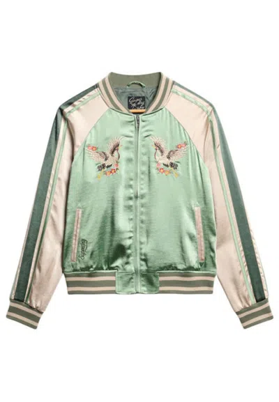Superdry Jacket Suikajan Embroidered Bomber In Green