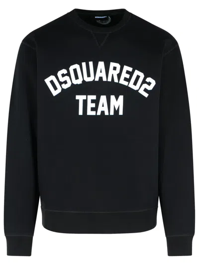Dsquared2 Sweatshirt With Logo And Velvet Finish In Black