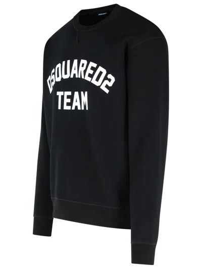 Dsquared2 Sweatshirt With Logo And Velvet Finish In Black