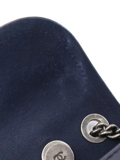 Pre-owned Chanel 2018 Quilted Leather Two-way Handbag In Blue