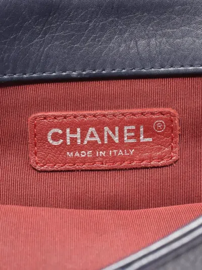 Pre-owned Chanel 2018 Quilted Leather Two-way Handbag In Blue