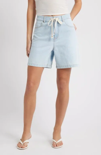 Wayf Rowan Denim Drawstring Shorts In Blue