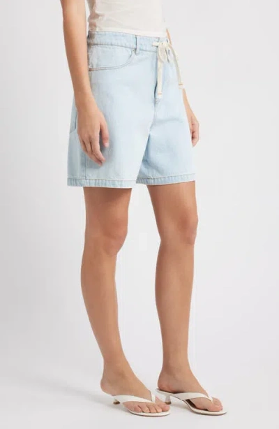 Wayf Rowan Denim Drawstring Shorts In Blue