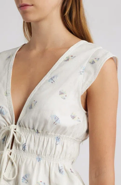 Wayf Clara Tie Front Linen Blend Top