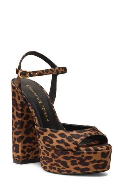 Stuart Weitzman Dayna Boost Platform Sandal In Animal Print