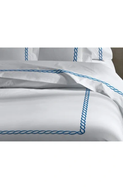 Matouk Classic Chain Cotton Percale Flat Sheet In White