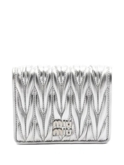 Pre-owned Miu Miu 2020s Matelassé Bi-fold Wallet