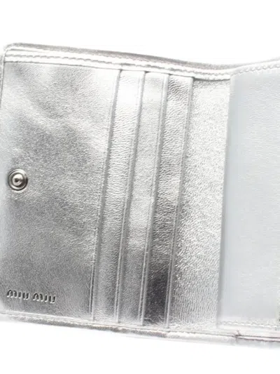 Pre-owned Miu Miu 2020s Matelasse Bi-fold Leather Wallet