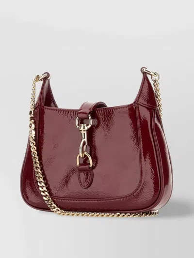 Gucci Jackie Notte Patent Leather Mini Bag In Red