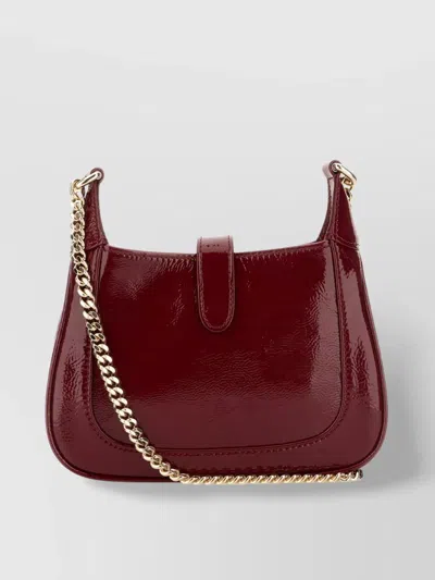 Gucci Jackie Notte Patent Leather Mini Bag In Red