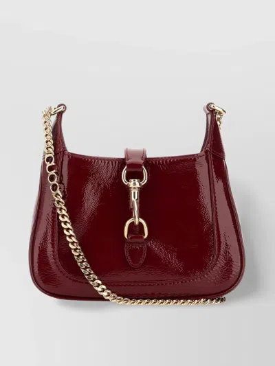 Gucci Jackie Notte Patent Leather Mini Bag In Red