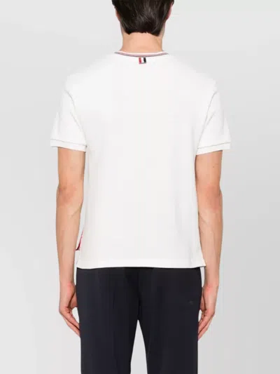 Thom Browne White T-shirt With Tricolour Detail