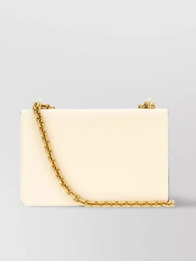Valentino Leather Vlogo Signature Shoulder Bag In White