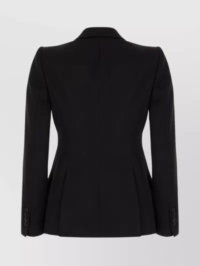 Alexander Mcqueen Upside-down Lapel Jacket In Black