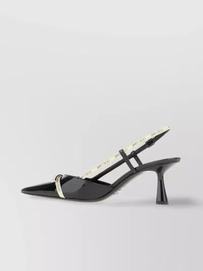 Jimmy Choo Leather Camila Pumps Glossy Finish In Black