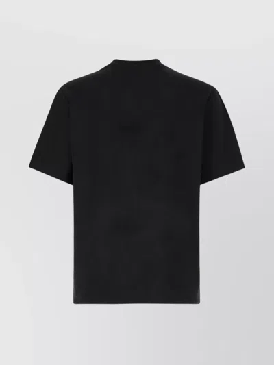 Ferragamo Crew Neck Graphic Print Short Sleeves T-shirt In Black