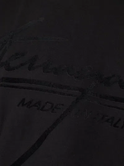 Ferragamo Crew Neck Graphic Print Short Sleeves T-shirt In Black