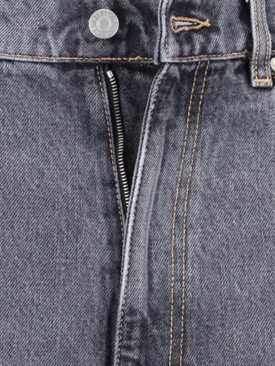 Stella Mccartney Straight Trousers With Belt Loops And Frayed Hem In Gray