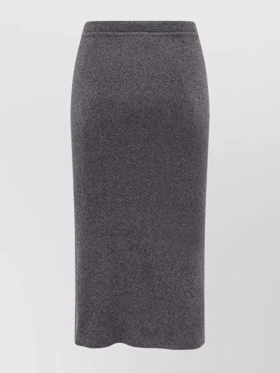 Tom Ford Ribbed Cashmere Midi Pencil Skirt In Gray