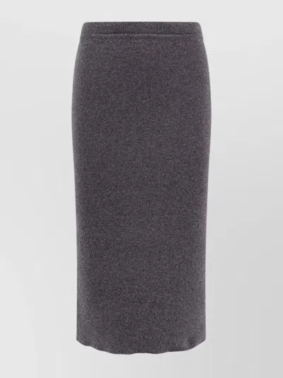 Tom Ford Ribbed Cashmere Midi Pencil Skirt In Gray