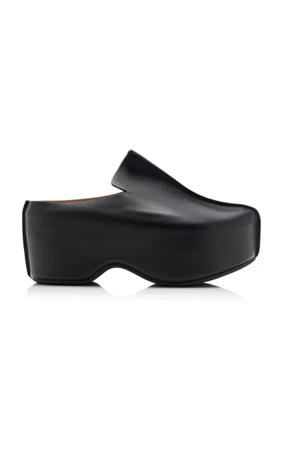 Jw Anderson Leather Slide Platform Clogs In Multi