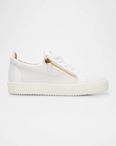 Giuseppe Zanotti Glossy Leather Sneakers In White
