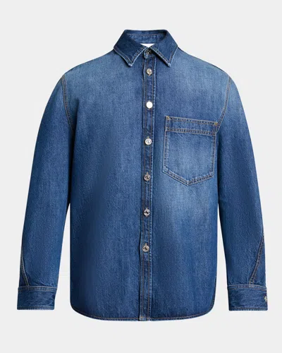 Givenchy Classic Denim Shirt With Button-up Front In Blue