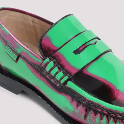 Loewe Brushed Loafers With Asymmetric Round Toe