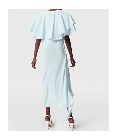 Stella Mccartney Layered Short Sleeve Semi-sheer Midi Dress In Blue