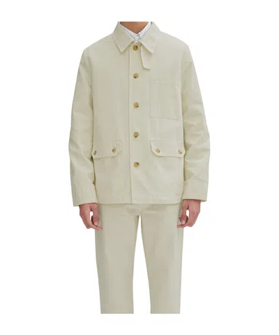Apc A.p.c. Long-sleeved Button-up Jacket In White