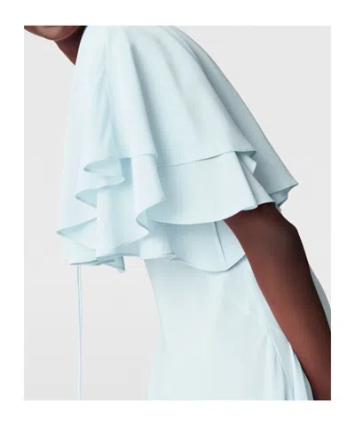 Stella Mccartney Layered Short Sleeve Semi-sheer Midi Dress In Blue