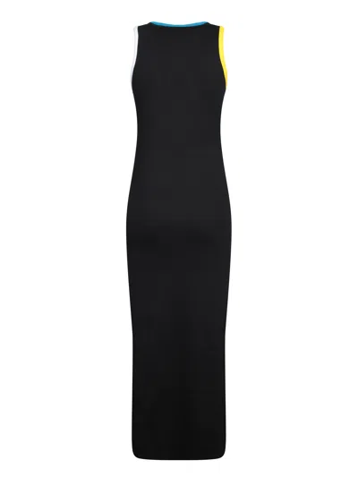 Msgm Ribbed Dress With Applications In Black