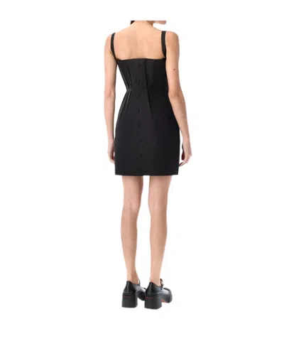 Marni Bonded Popeline Mini Dress In Black