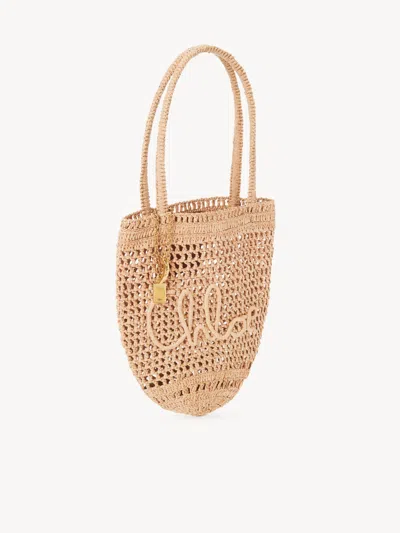 Chloé Chloe Women Raffia Small Summer Banana Shopping Bag In Brown